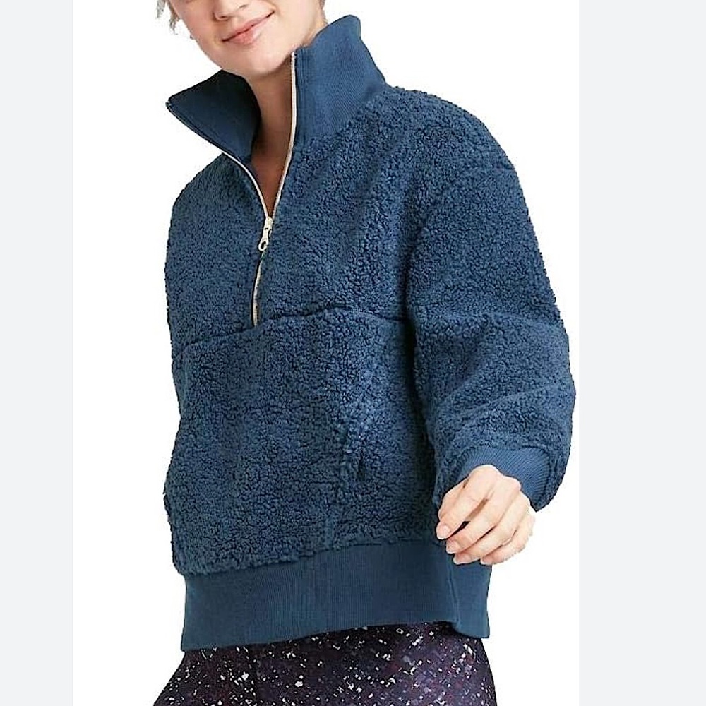 JoyLab cropped sherpa pullover